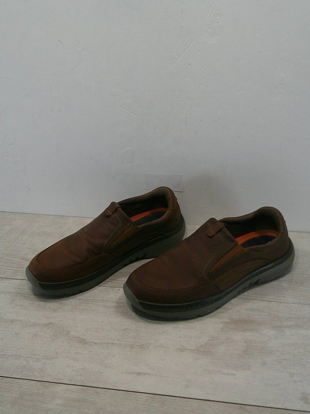 Clarks Pro Step Classic Dark Brown Tumbled Leather Slip on Casual Loafer 11 WIDE - Picture 11 of 12